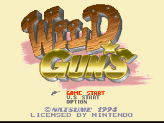 Wild Guns title screen for Super Famicom